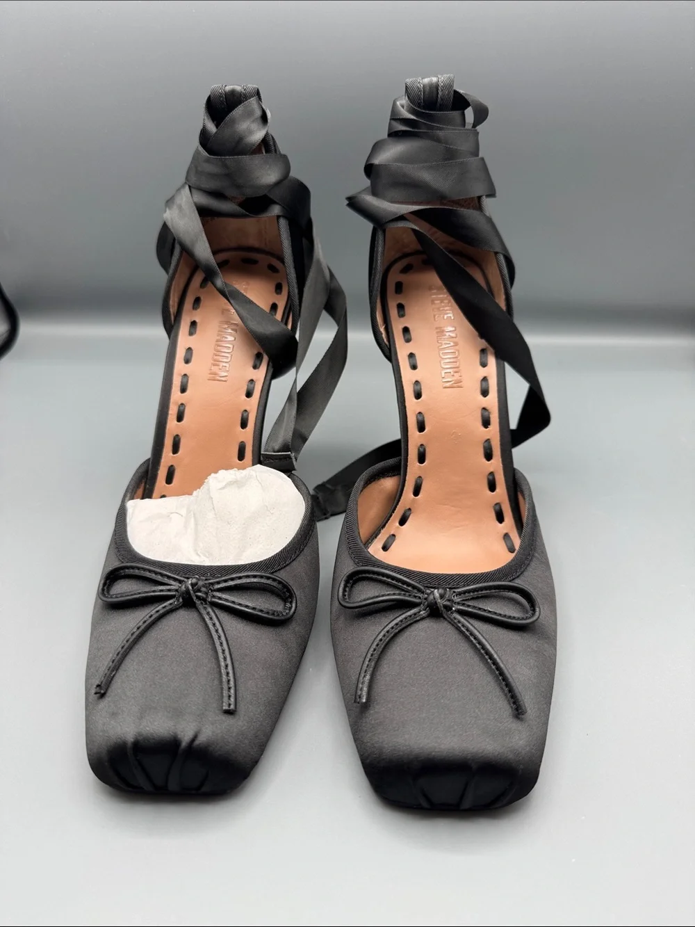 Steve Madden Women's Larina Lace-Up High-Heel Ballet Pumps - Picture 3 of 5